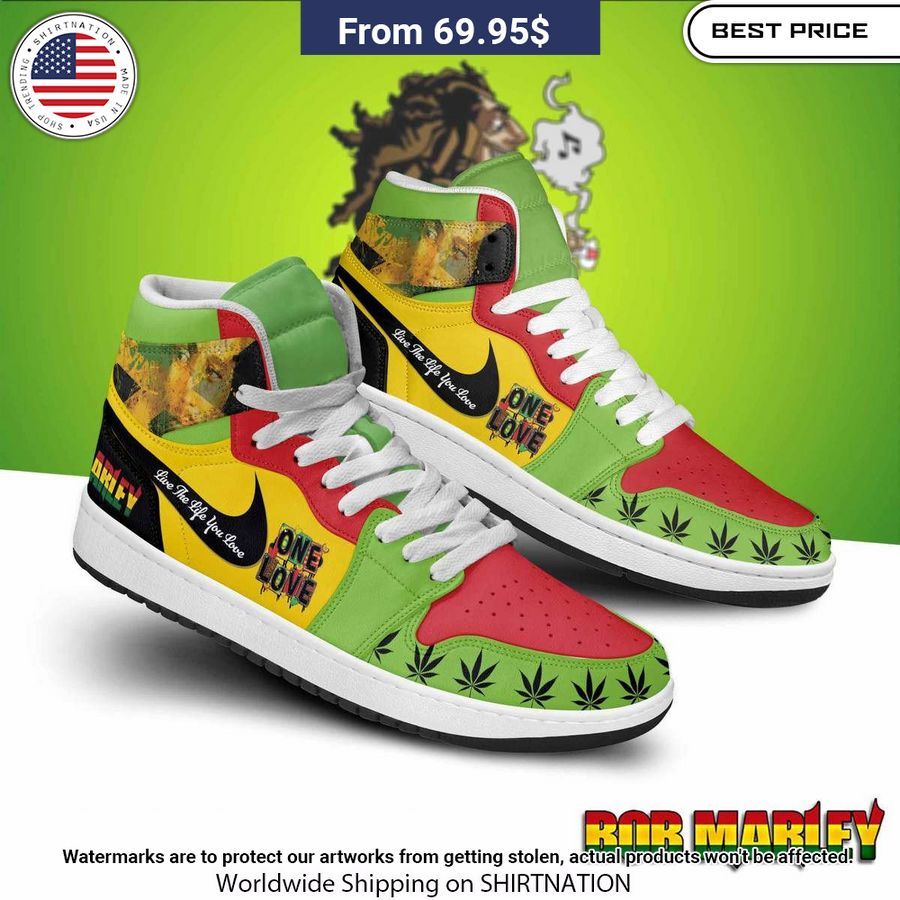 Bob Marley One Love Air Jordan High Top Sneakers Out of the world