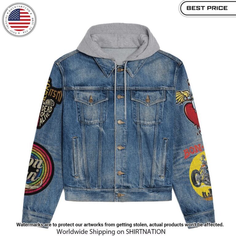 Bon Jovi Hooded Denim Jacket It is too funny