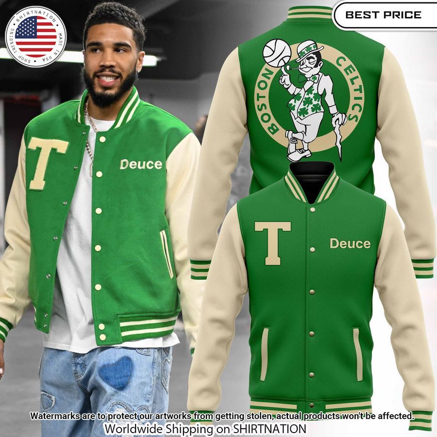 Boston Celtics Jayson Tatum Baseball Jacket Nice Pic