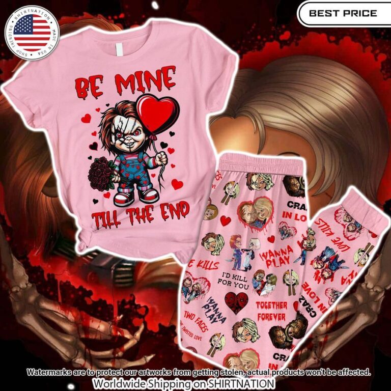 chucky and tiffany be mine till the end pajamas set 1