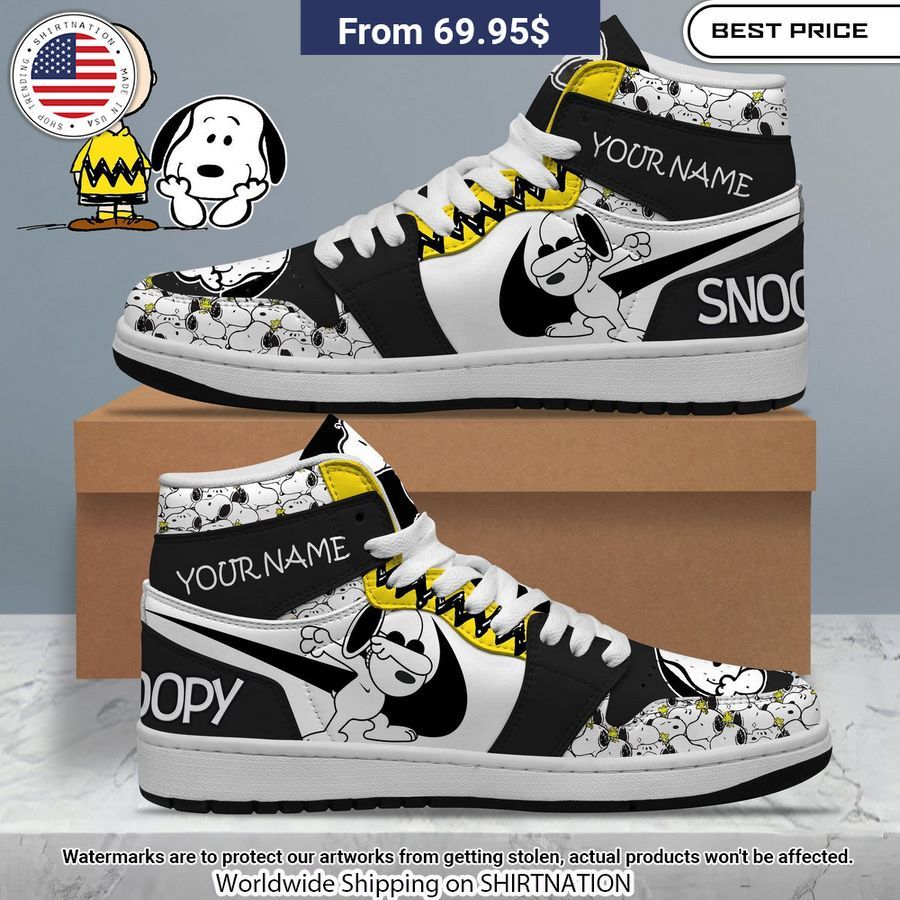 Customized Snoopy Dab Jordan High Top Shoes Cutting dash