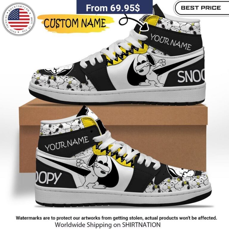 Customized Snoopy Dab Jordan High Top Shoes You look lazy