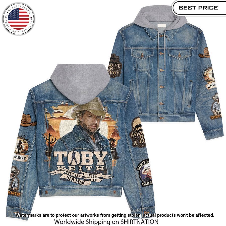 dont let the old man in toby keith hooded denim jacket 1
