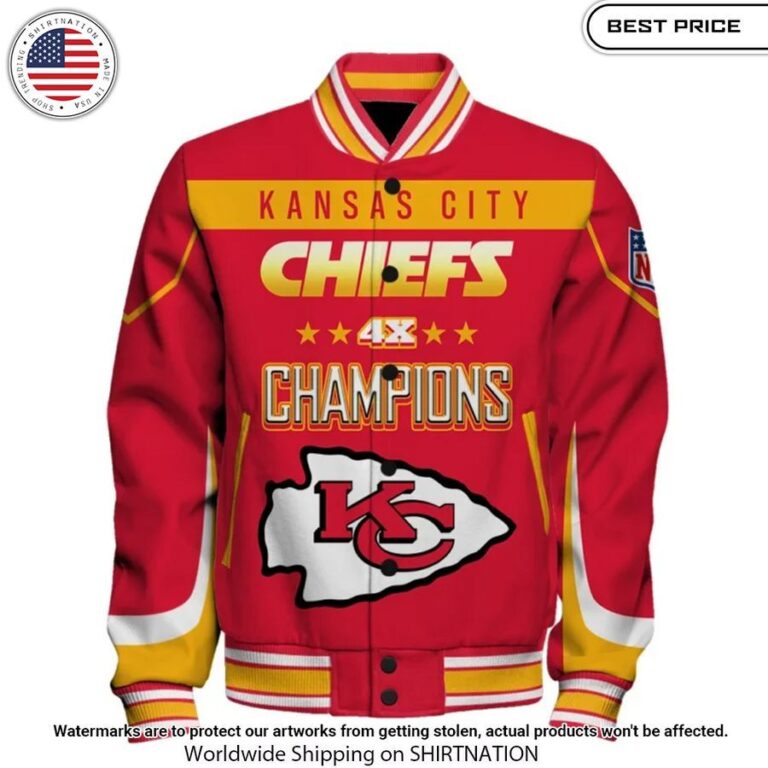 kansas city chiefs 4x super bowl lviii champions bomber jacket 2