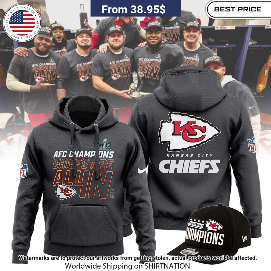 Kansas City Chiefs All In 2023 AFC Champions Hoodie Nice photo dude
