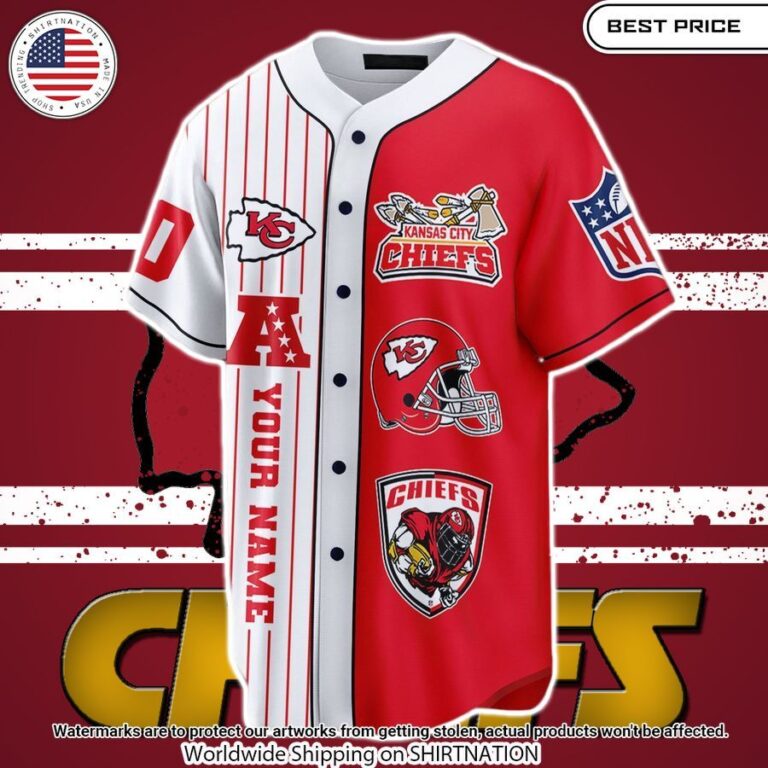 Kansas City Chiefs Custom Baseball Jersey Lovely smile