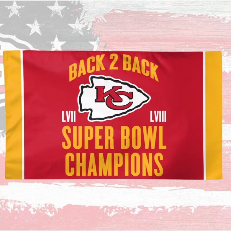 kansas city chiefs super bowl lviii champions back 2 back flag 1