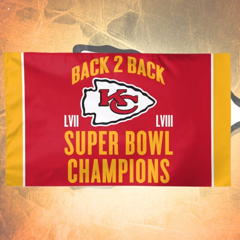 Kansas City Chiefs Super Bowl LVIII Champions Back 2 Back Flag Wow, cute pie