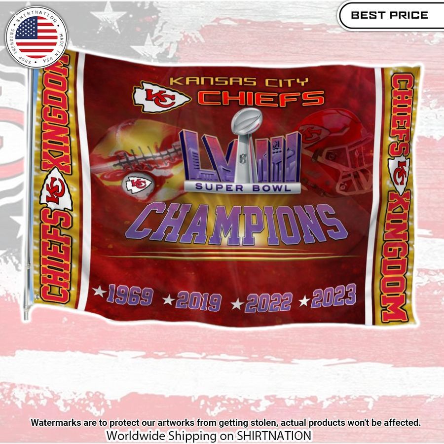 Kansas City Chiefs Super Bowl LVIII Champions Flag Hey! You look amazing dear