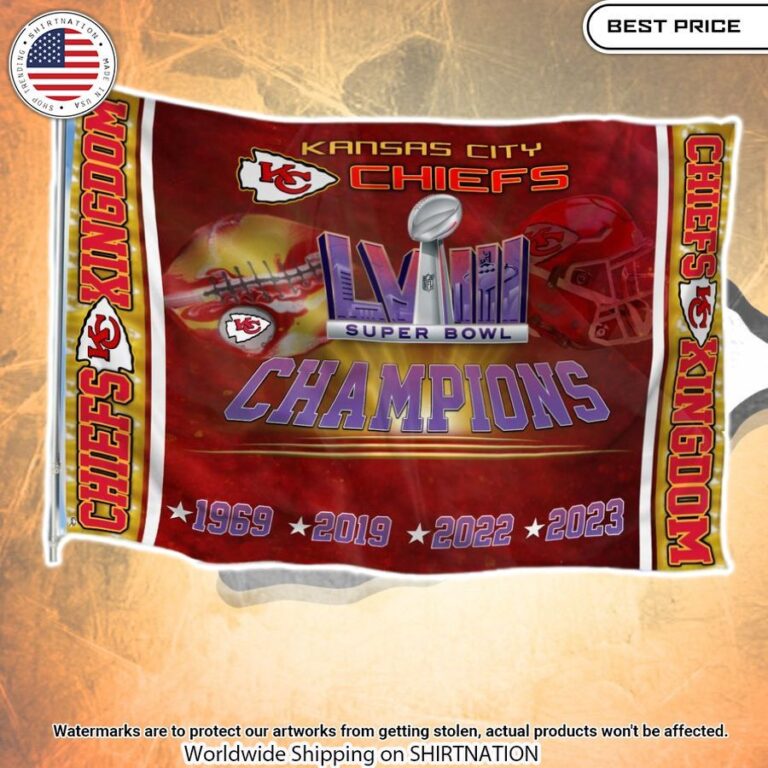 Kansas City Chiefs Super Bowl LVIII Champions Flag You look fresh in nature