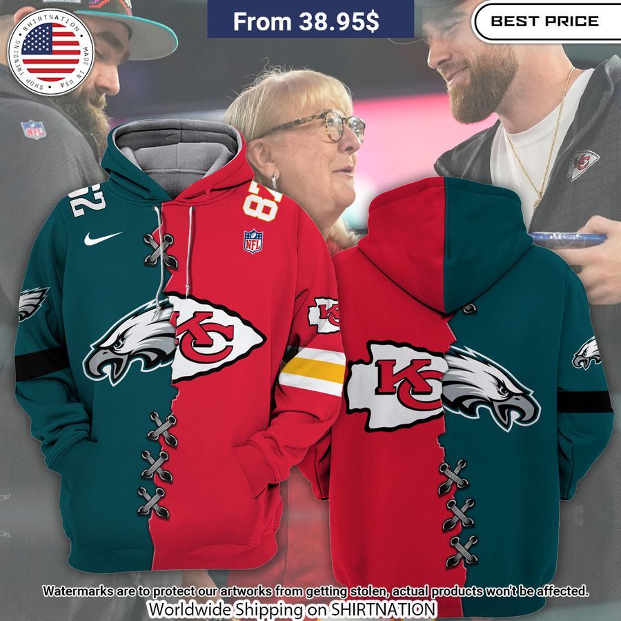 Kelce Brother Eagles and Chiefs hoodie Beauty queen