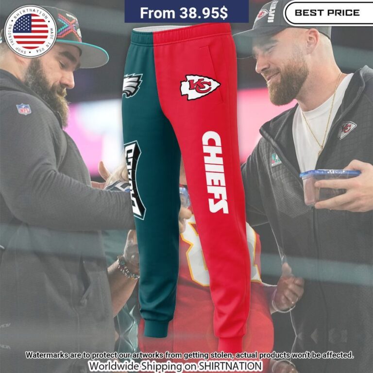 Kelce Brother Eagles and Chiefs hoodie Handsome as usual