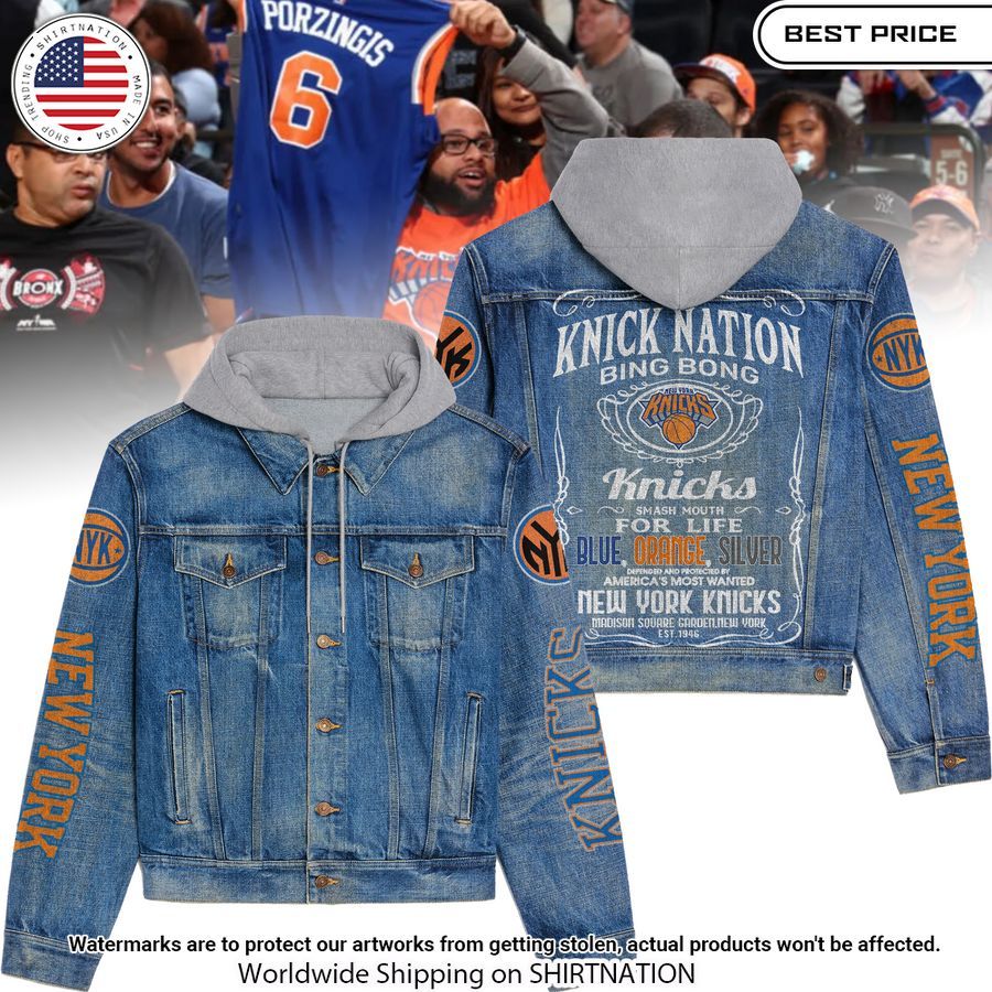 Knick Nation New York Knicks Hooded Denim Jacket Speechless