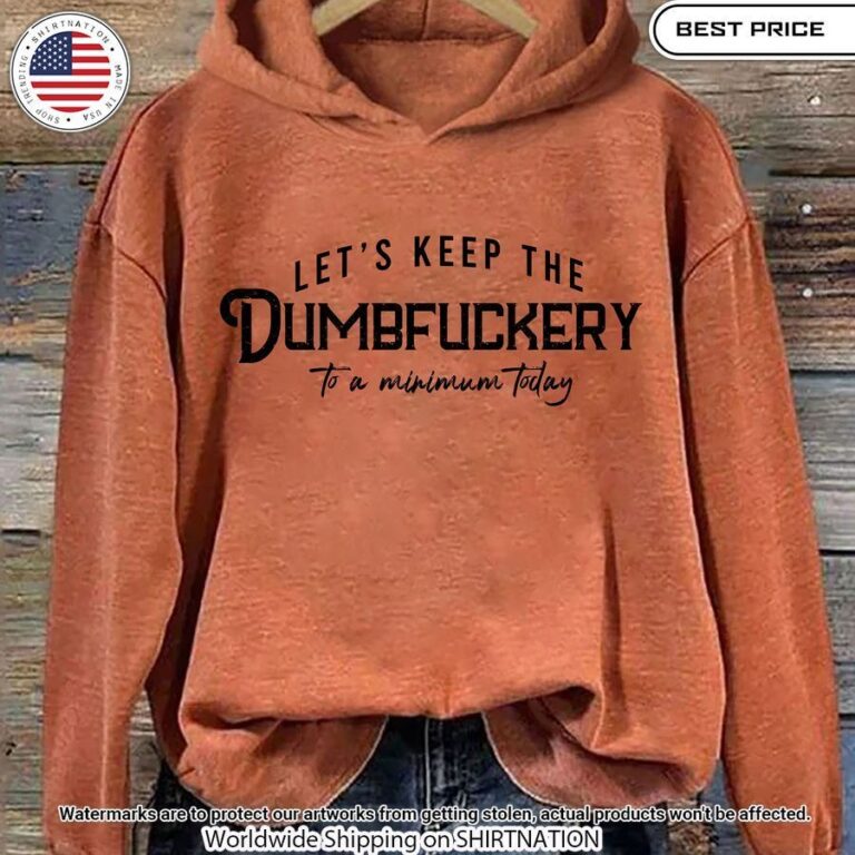 Let's Keep The Dumbfuckery To a Minimum Today Hoodie Cool DP