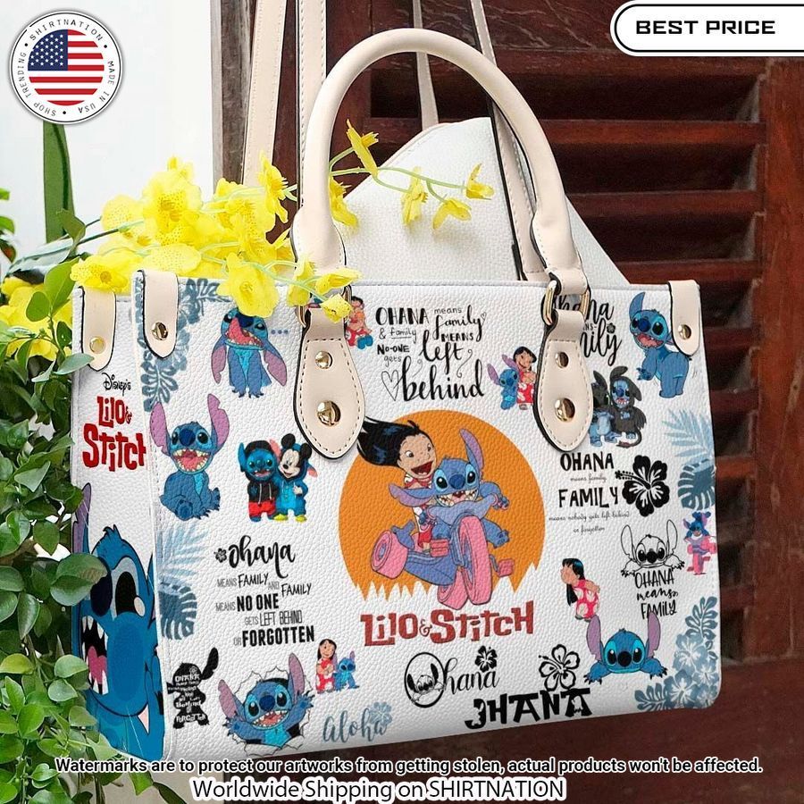 Lilo and Stitch Leather Hand Bag You look lazy