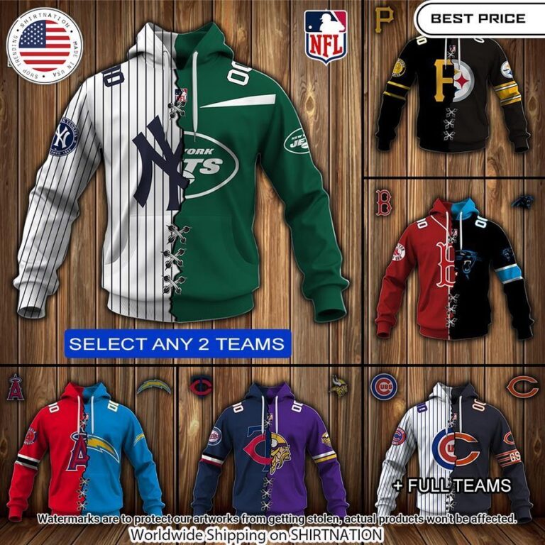 MLB mix NFL Teams Customized Hoodie Hundred million dollar smile bro