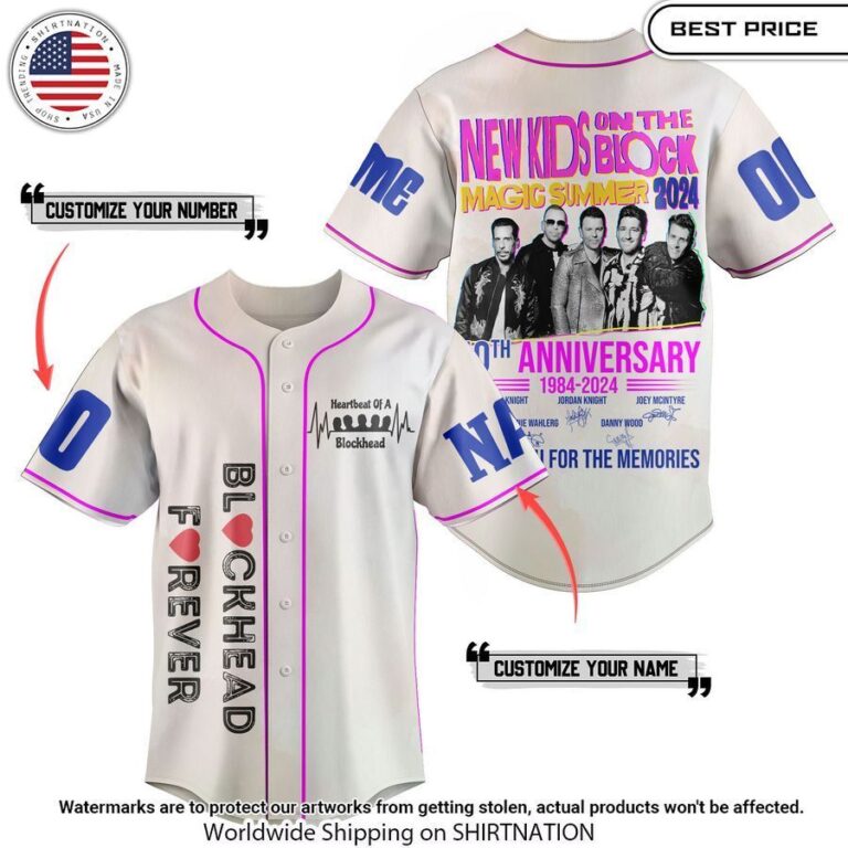 New Kids on the Block 40th Anniversary Baseball Jersey Rocking picture