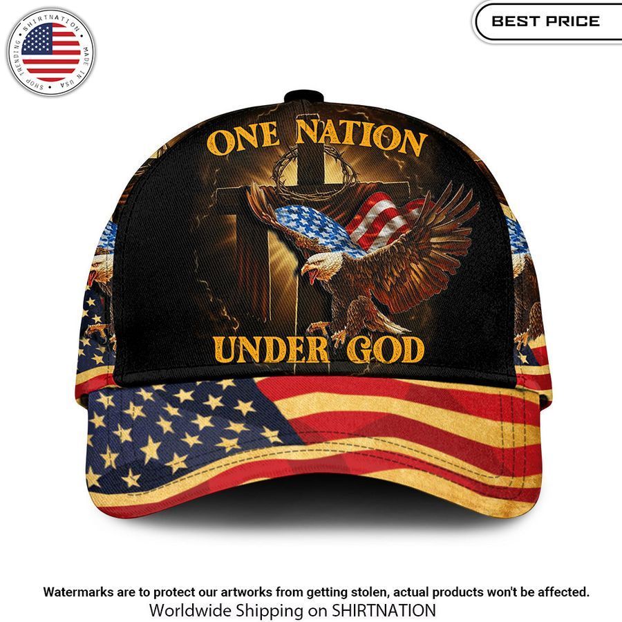 One Nation Under God American Flag Eagle Cap Cuteness overloaded
