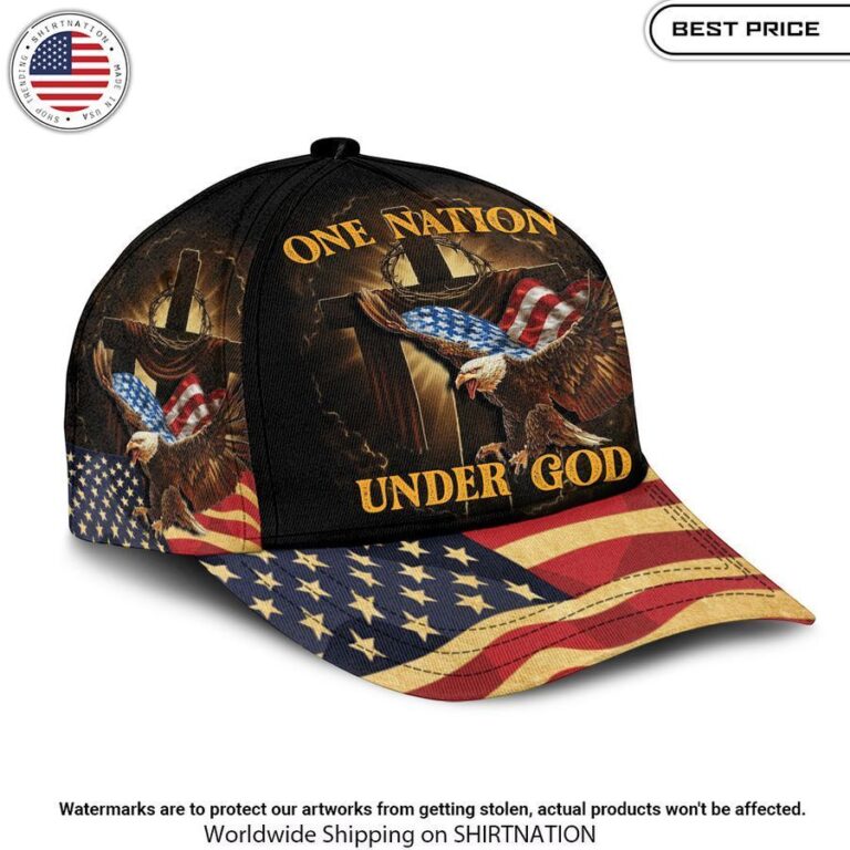 one nation under god american flag eagle cap 2