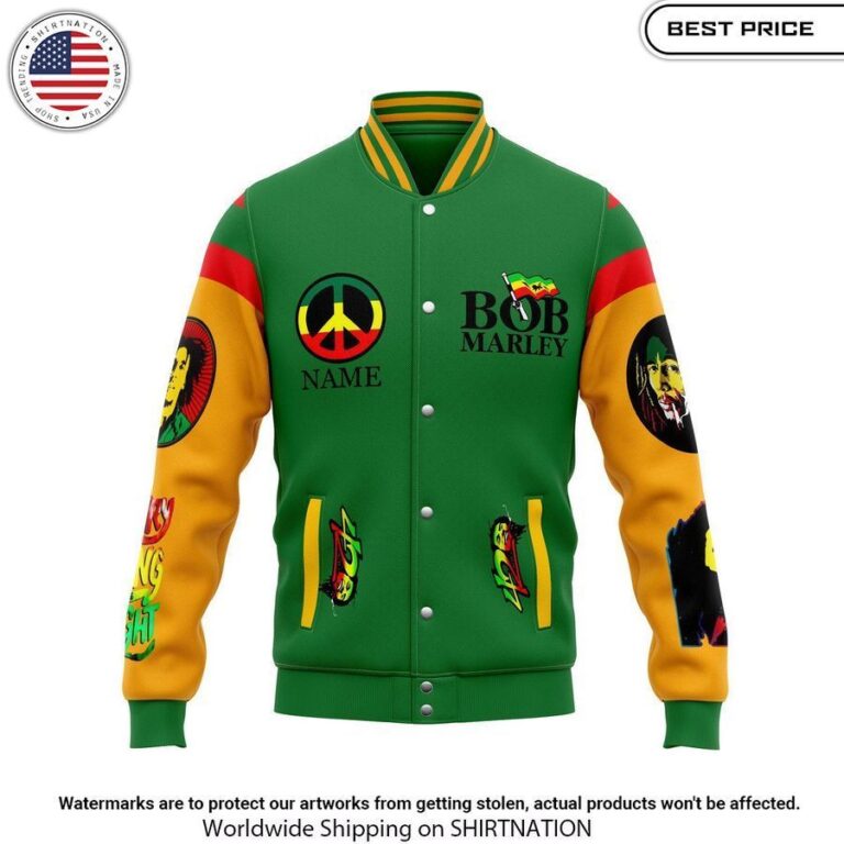 Personalized Bob Marley Baseball Jacket Cuteness overloaded