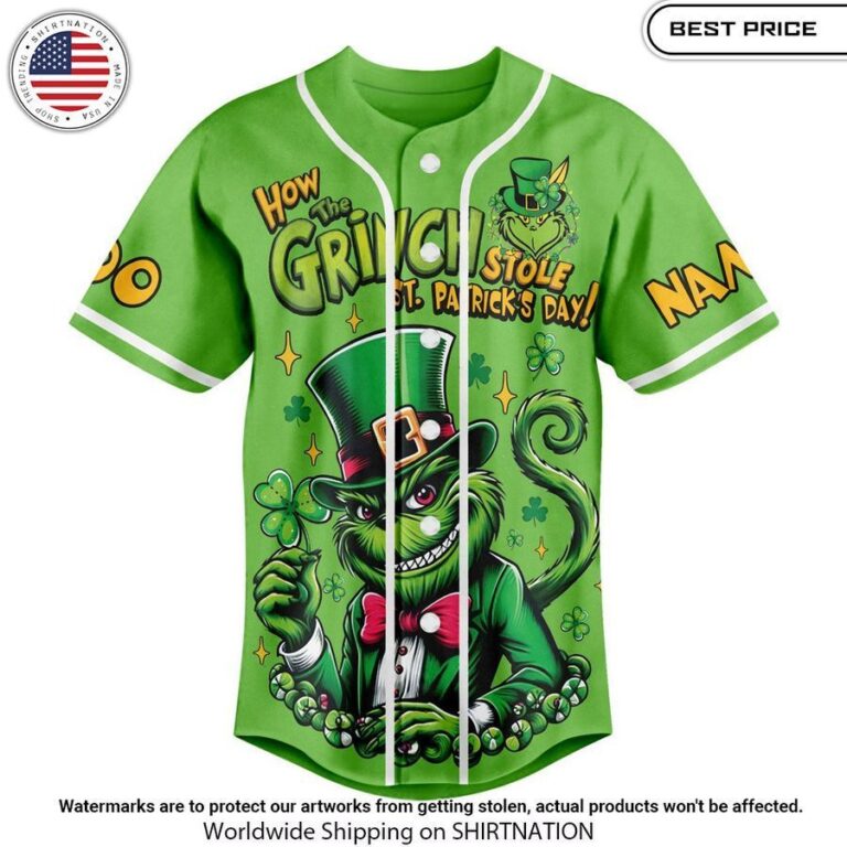 Personalized The Grinch I Pinch Back Baseball Jersey Super sober