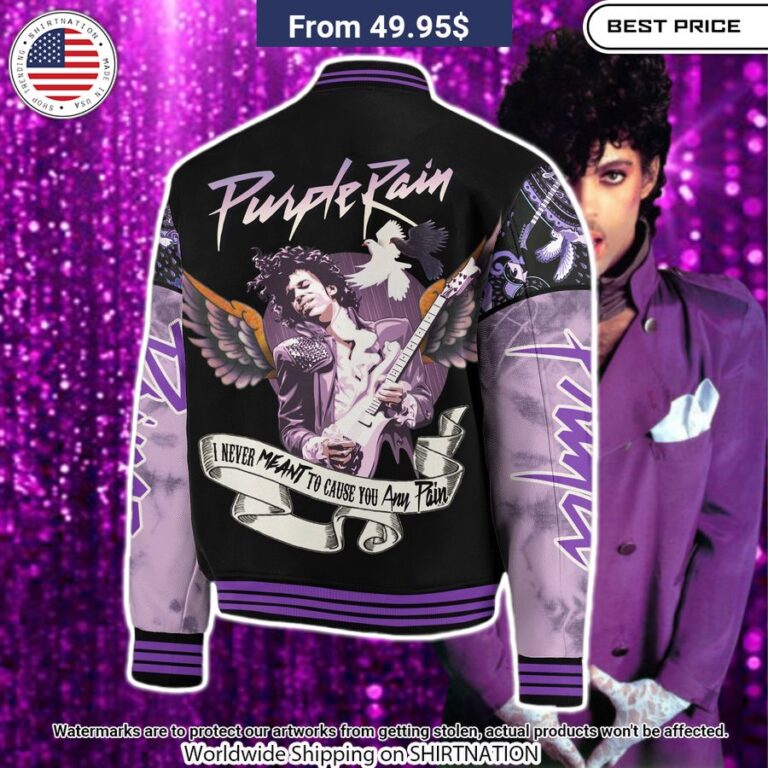 Purple Rain Prince Baseball Jacket Elegant picture.