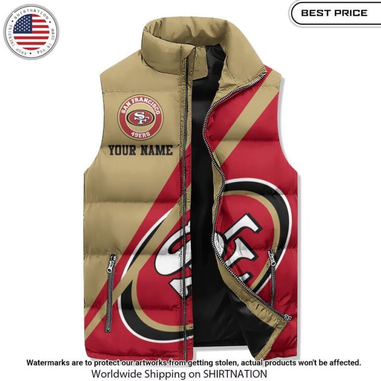 San Francisco 49ers Go Niners Sleeveless Down Jacket I like your hairstyle