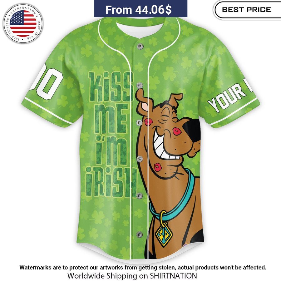 Scooby Doo Kiss Me I'm iRish Custom baseball Jersey Loving click