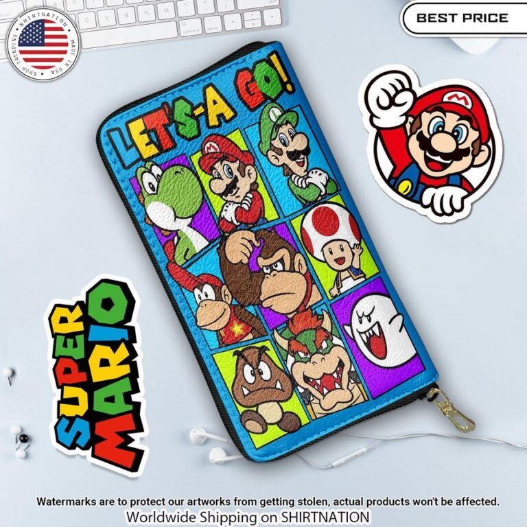 Super Mario Let's A Go Zipper Wallet Gang of rockstars