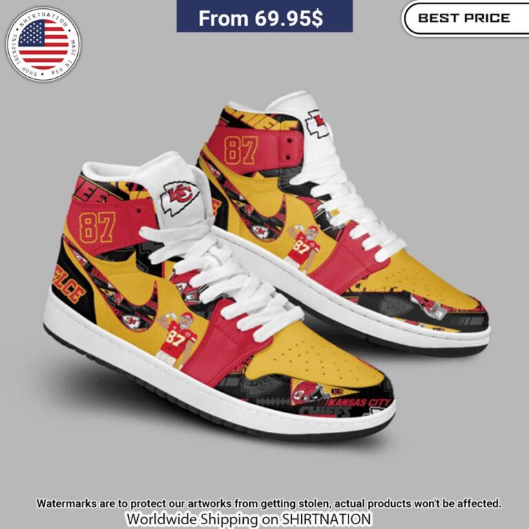 Travis Kelce 87 Kansas City Chiefs Air Jordan 1 Handsome as usual