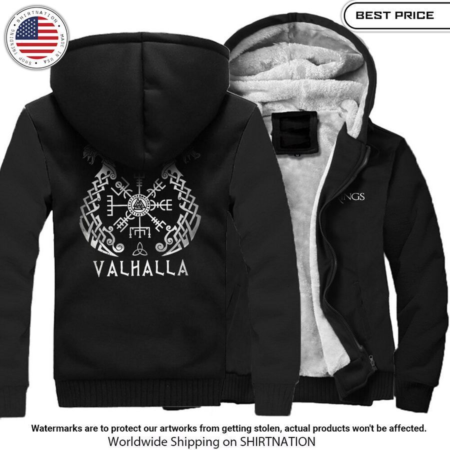 Viking Valhalla Fleece Hoodie Jacket Stand easy bro