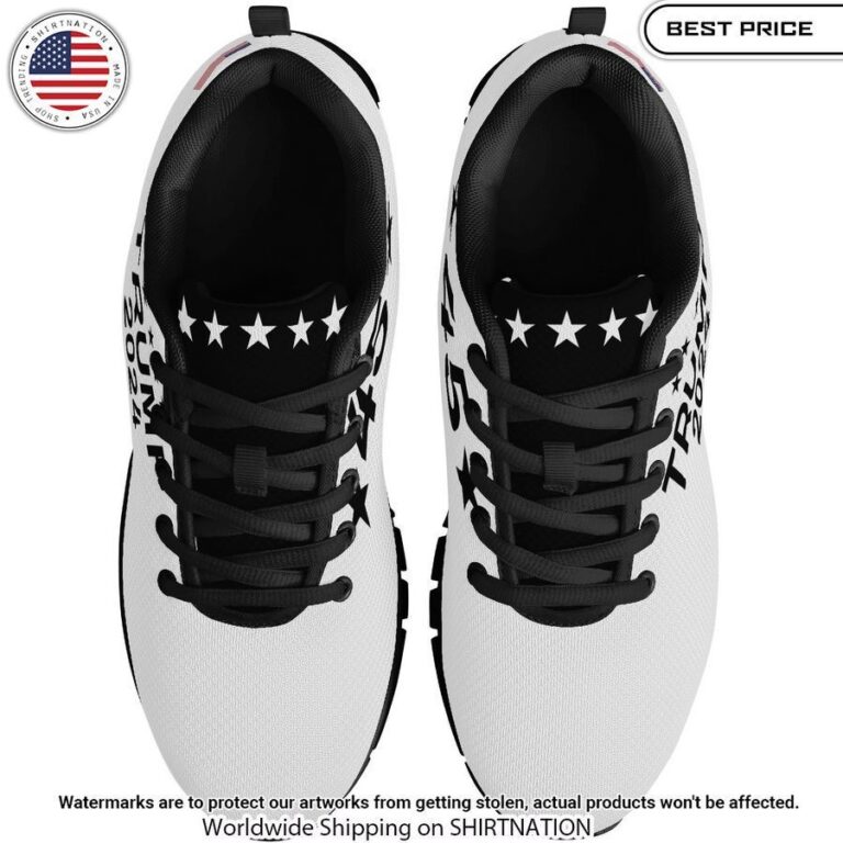 Trump 2024 US Flag Sneakers Eye soothing picture dear