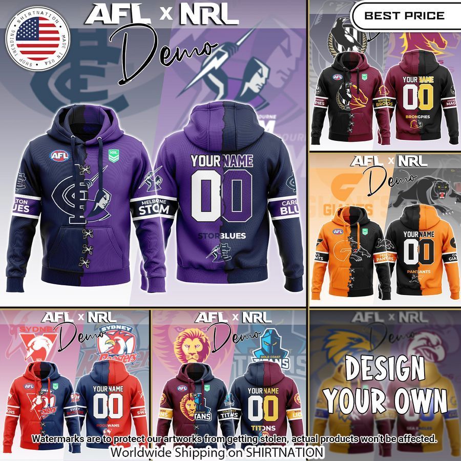 AFL vs NRL Custom Hoodie Hey! You look amazing dear