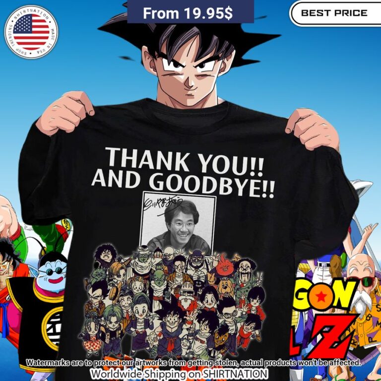 Akira Toriyama Thank You and Goodbye Shirt Studious look