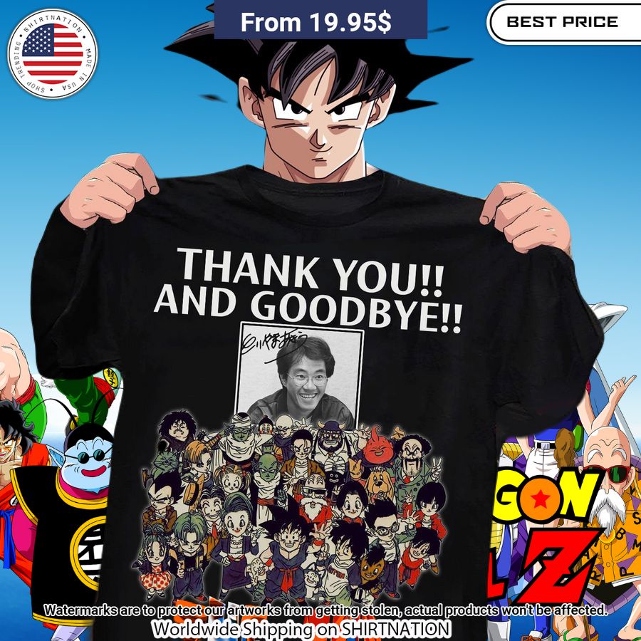 Akira Toriyama Thank You and Goodbye Shirt Studious look