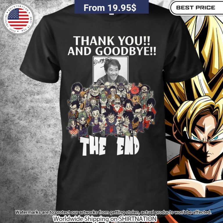 Akira Toriyama Thank You and Goodbye Shirt Studious look