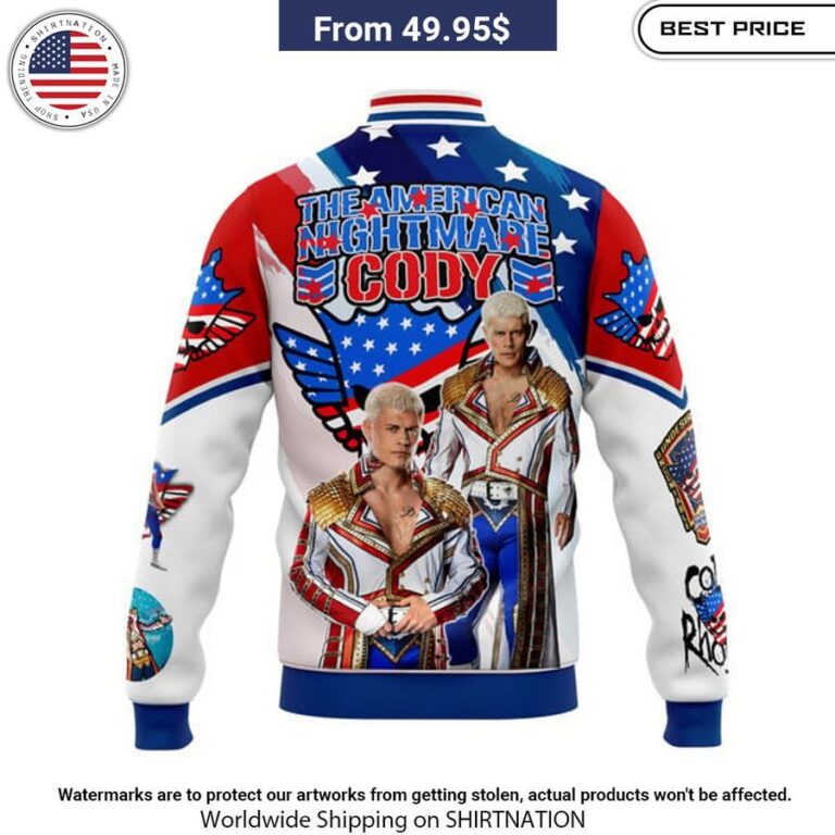 Cody Rhodes US Flag Baseball Jacket Lovely smile