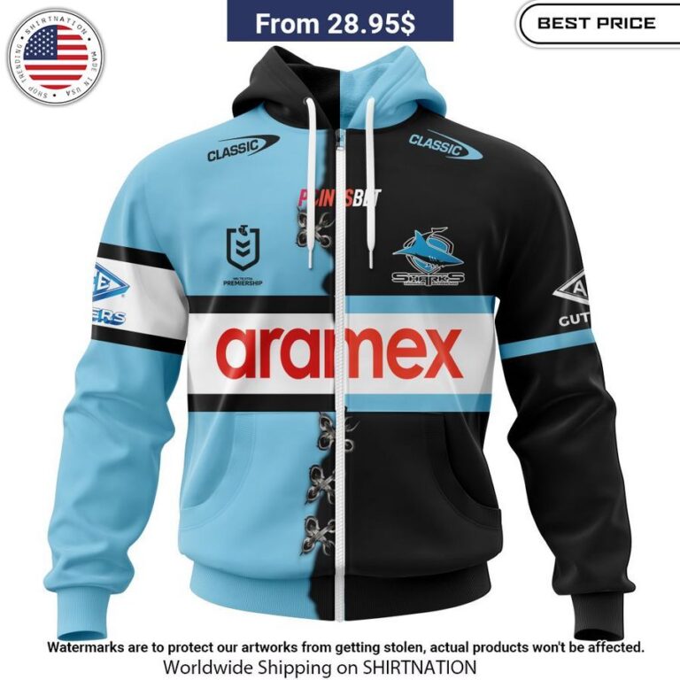 Cronulla Sutherland Sharks Custom Home Mix Away Kits Hoodie Awesome Pic guys