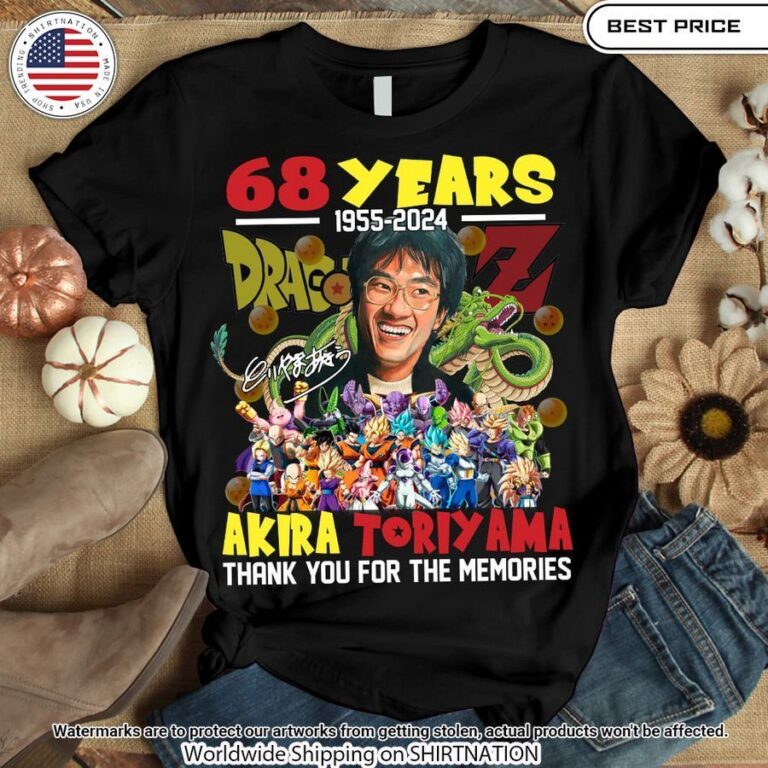 dragon ball toriyama akira 68 years anniversary shirt 2