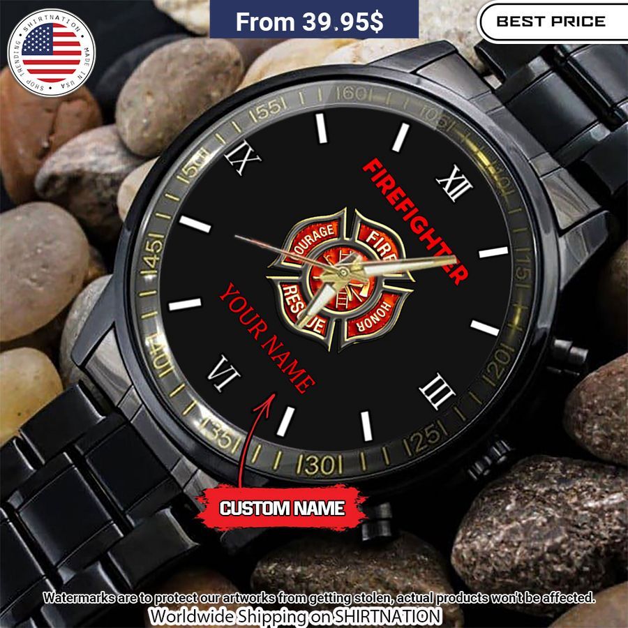 Firefighter Personalized Steel Watch I am in love with your dress