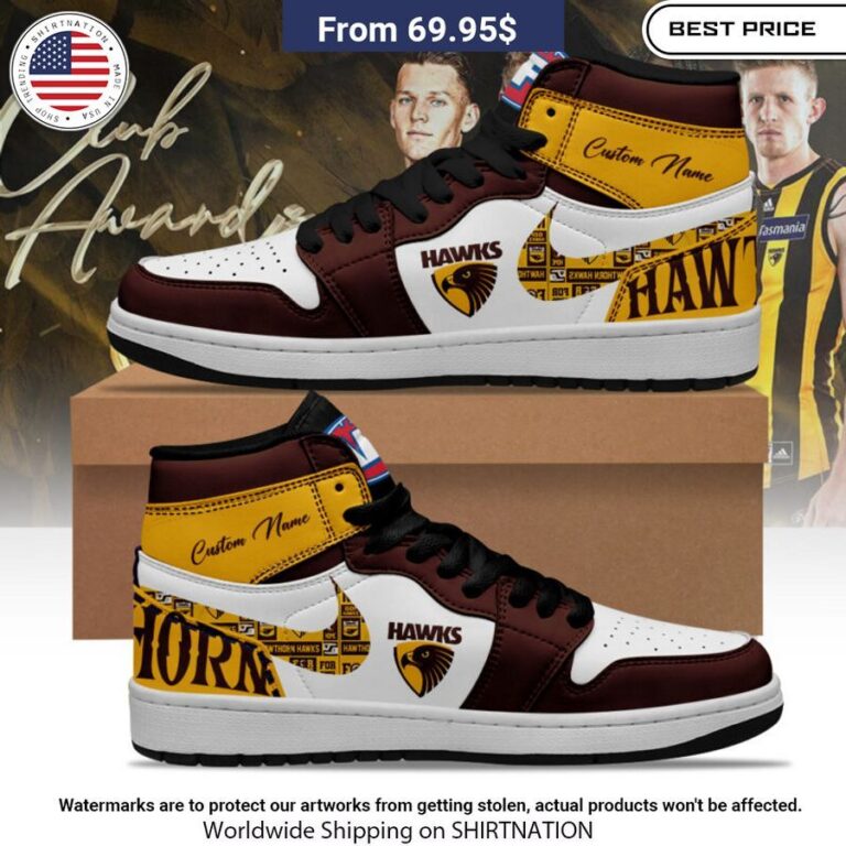 Hawthorn Hawks Custom Air Jordan 1 Amazing Pic