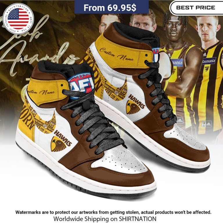 Hawthorn Hawks Custom Air Jordan 1 Eye soothing picture dear