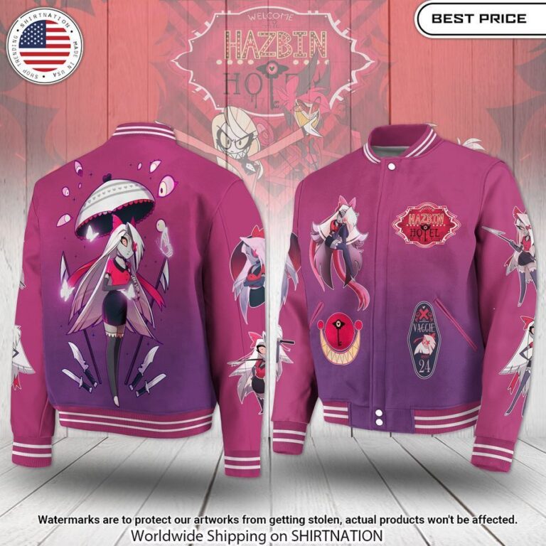 Hazbin Hotel Vaggie Baseball Jacket You look handsome bro