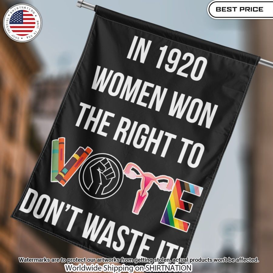 in 1920 women won the right to dont waste it flag 1