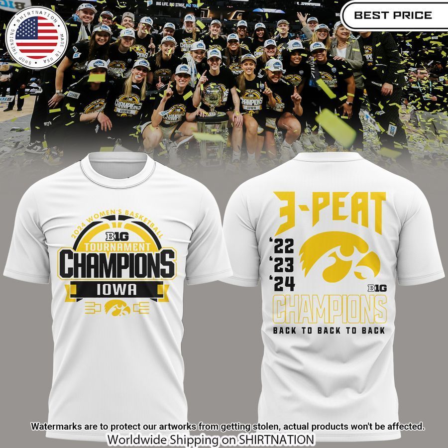 Iowa Hawkeye CHAMPIONSHIP 3 PEAT Shirt Awesome Pic guys