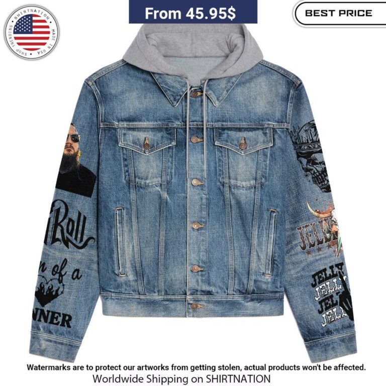 Jelly Roll Save Me Hooded Denim Jacket Best click of yours