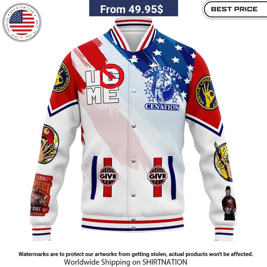 John Cena US Flag Baseball Jacket How did you always manage to smile so well?