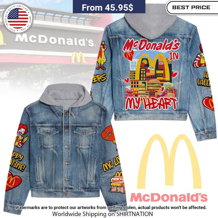 McDonald's In My Heart Hooded Denim Jacket Damn good