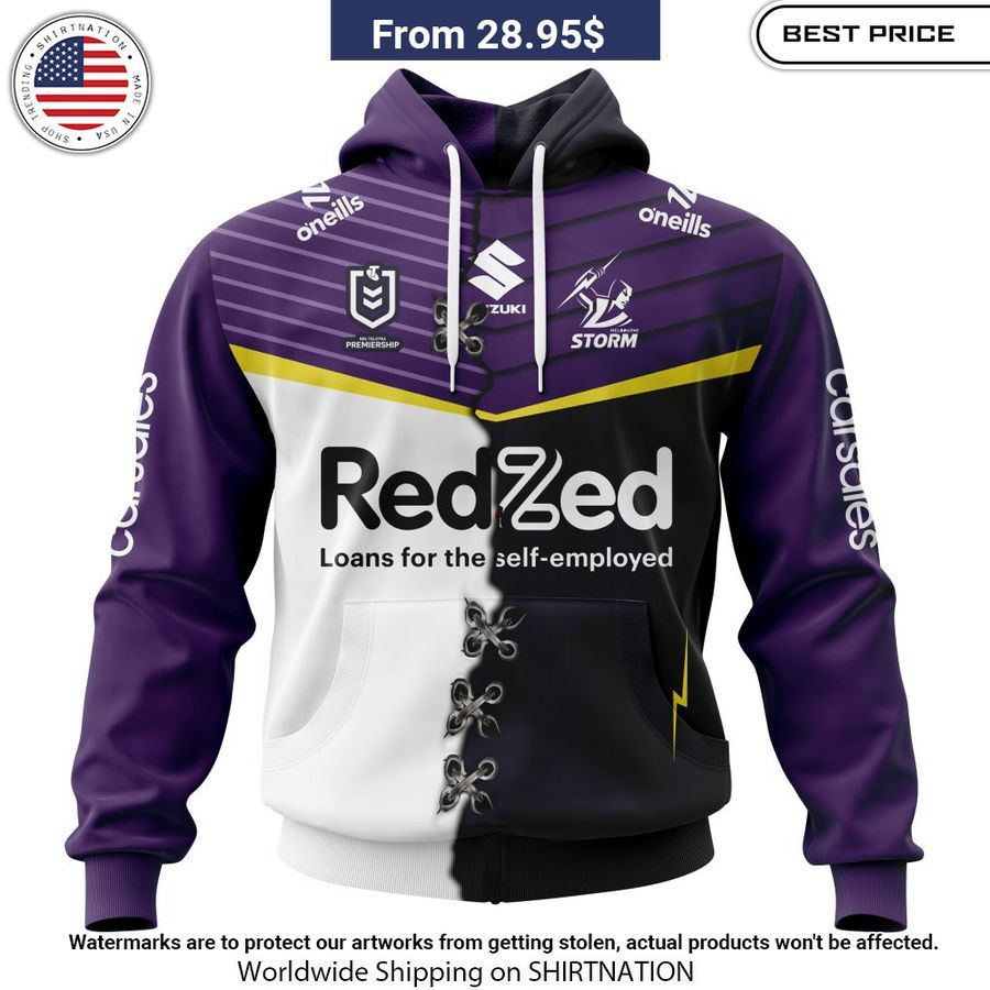 Melbourne Storm Custom Home Mix Away Kits Hoodie Great, I liked it