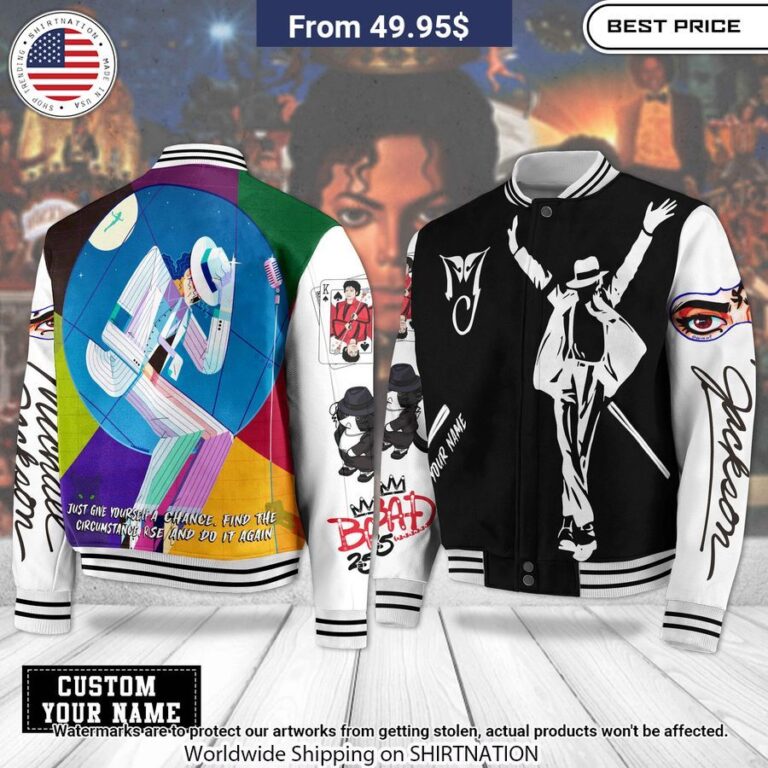 Michael Jackson Custom Baseball Jacket You look cheerful dear